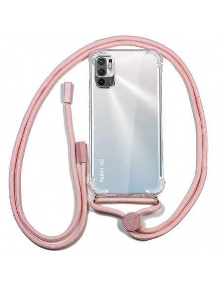 Carcasa TPU transparente Xiaomi Redmi Note 10 5G / Pocophone M3 Pro 5G cordón rosa