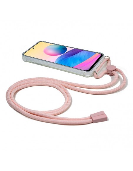Carcasa TPU transparente Xiaomi Redmi Note 10 5G / Pocophone M3 Pro 5G cordón rosa
