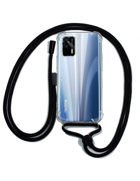 Carcasa TPU transparente Realme GT 5G cordón negro