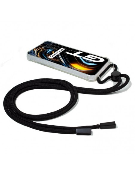 Carcasa TPU transparente Realme GT 5G cordón negro