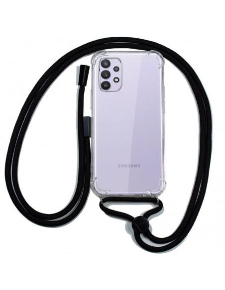 Carcasa TPU transparente Samsung A325 Galaxy A32 4G cordón negro