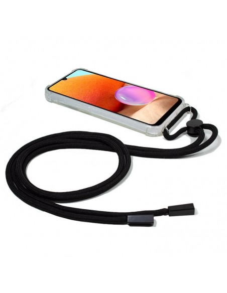 Carcasa TPU transparente Samsung A325 Galaxy A32 4G cordón negro