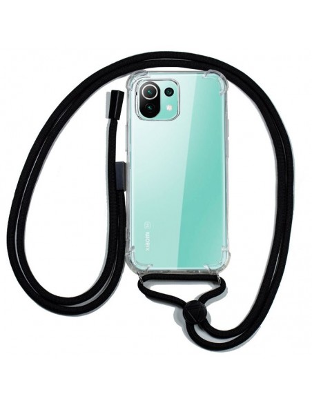 Carcasa TPU transparente Xiaomi Mi 11 Lite / Mi 11 Lite 5G cordón negro