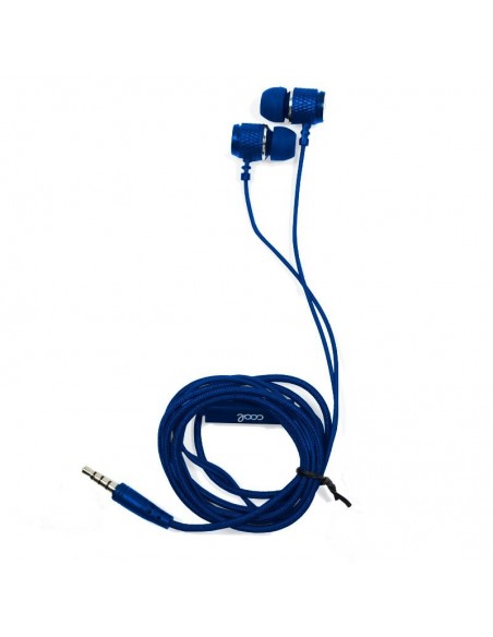 Auriculares Jack 3,5 mm COOL metalizado estéreo con micro azules