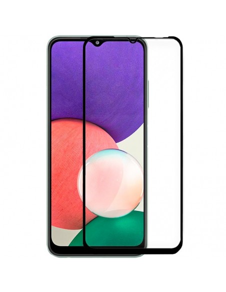Protector pantalla vidrio templado Samsung A226 Galaxy A22 5G / A14 / A14 5G negro (Pegado total 3D)