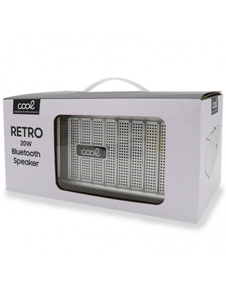 Altavoz universal Bluetooth COOL Retro (20W) diseño madera nogal frontal plata