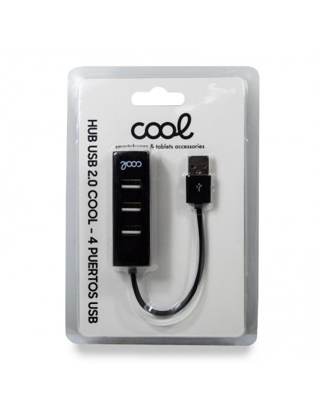 Hub USB 2.0 universal COOL 4 puertos USB negro
