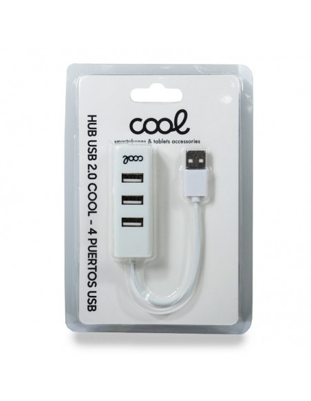 Hub USB 2.0 universal COOL 4 puertos USB blanco