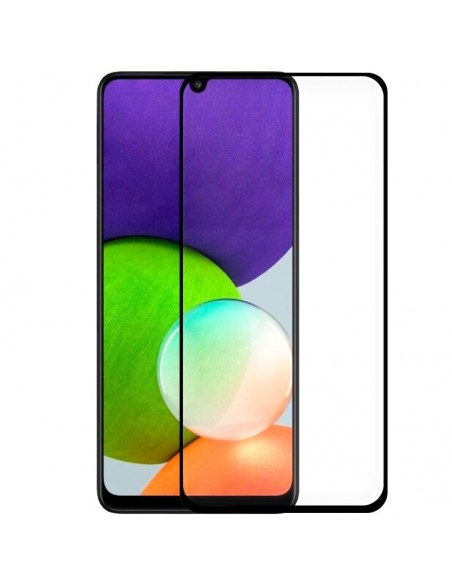 Protector pantalla vidrio templado Samsung A225 Galaxy A22 4G negro (Pegado total 3D)
