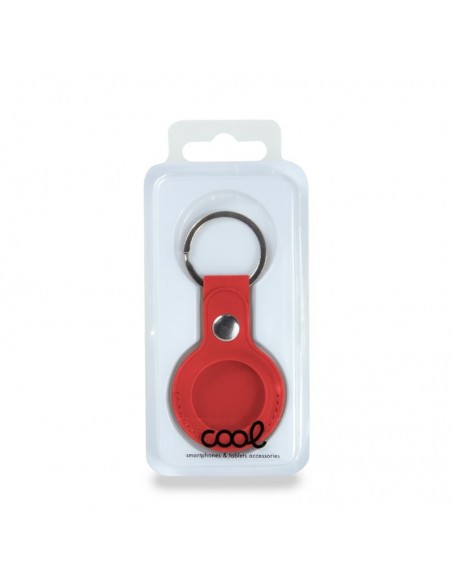 Llavero protector COOL compatible AirTag polipiel roja