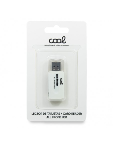 Lector USB de tarjetas de memoria universal COOL (todo en uno) blanco