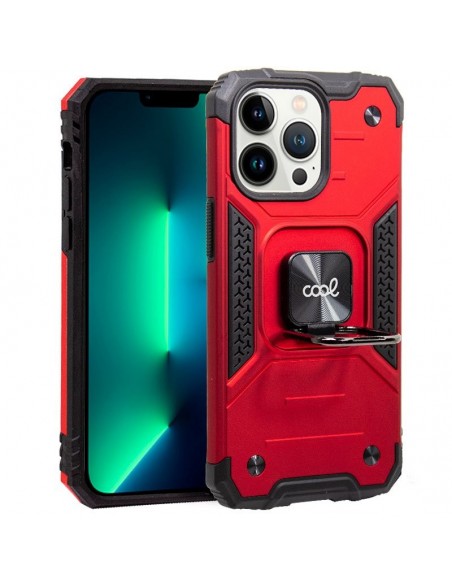 Carcasa reforzada cama TPU iPhone 13 Pro anilla roja