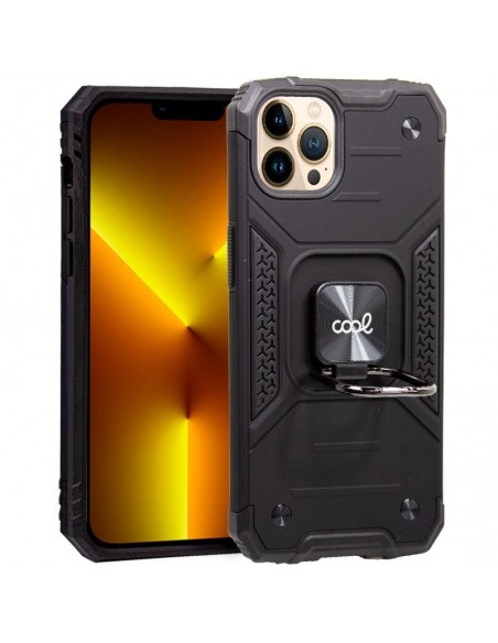 Carcasa reforzada cama TPU iPhone 13 Pro Max anilla negra