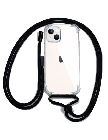 Carcasa TPU transparente iPhone 13 mini cordón negro