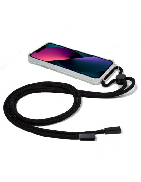 Carcasa TPU transparente iPhone 13 mini cordón negro