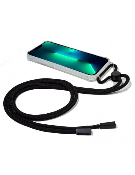 Carcasa TPU transparente iPhone 13 Pro cordón negro