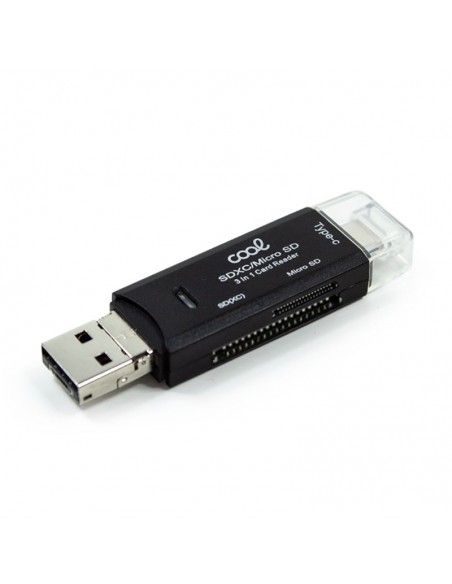 Lector tarjetas de memoria universal COOL 3 en 1 (Tipo C / microUSB / USB)