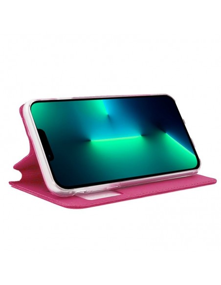 Funda libro soporte TPU iPhone 13 Pro rosa