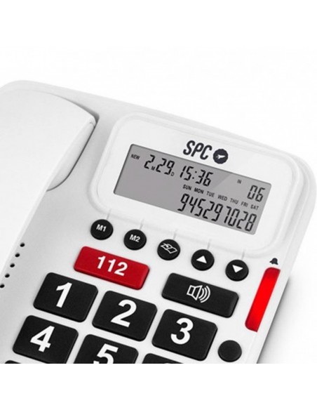 Teléfono fijo cableado SPC 3293B Confort Volume blanco (teclas grandes)