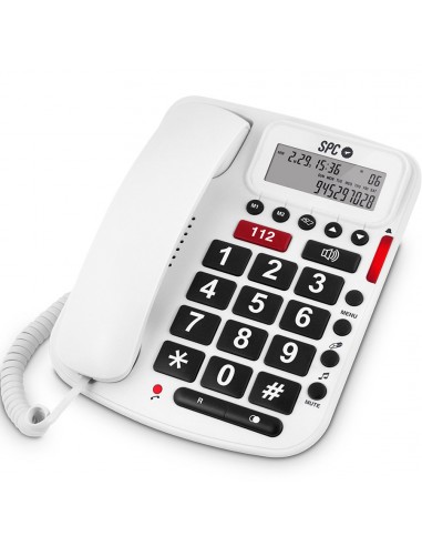 Teléfono fijo cableado SPC 3293B Confort Volume blanco (teclas grandes)