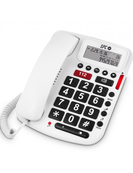 Teléfono fijo cableado SPC 3293B Confort Volume blanco (teclas grandes)