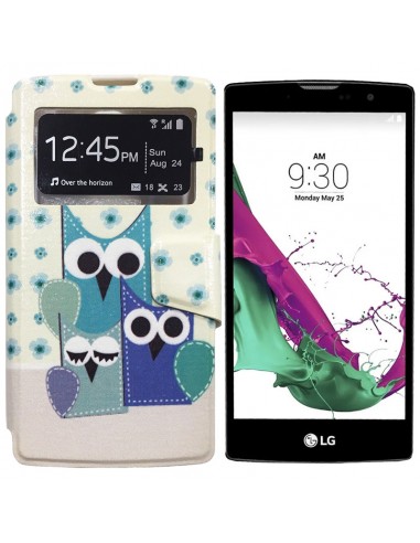 Funda libro soporte TPU LG G4C / Magna diseño Búho azul flores