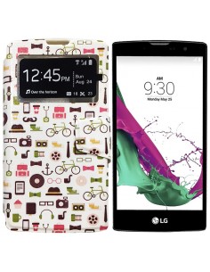 Funda libro soporte TPU LG G4C / Magna diseño Bici varios Hipster
