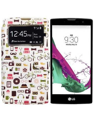 Funda libro soporte TPU LG G4C / Magna diseño Bici varios Hipster