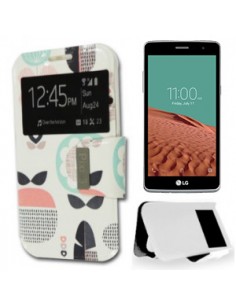 Funda libro soporte TPU LG L Bello 2 (X150) diseño Flor Turquesa