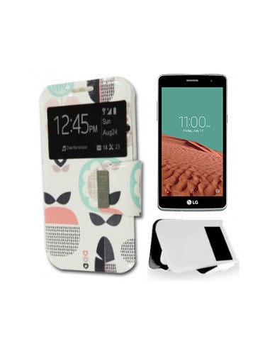 Funda libro soporte TPU LG L Bello 2 (X150) diseño Flor Turquesa