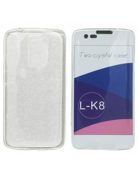 Funda gel TPU 2 en 1 LG K8 transparente doble (frontal + trasera)