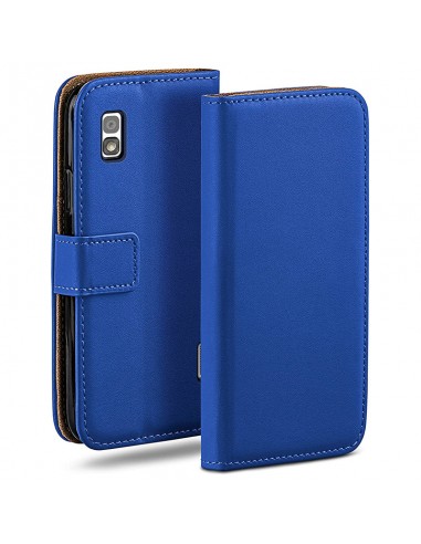 Funda libro soporte LG Nexus 4 E960 azul