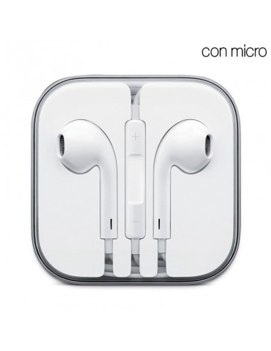 Auriculares universales Jack 3,5 mm estéreo con micro y cajita blancos