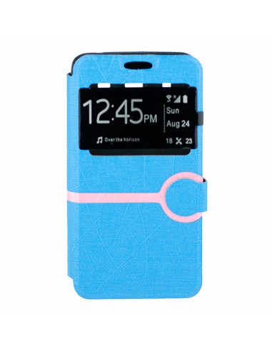 Funda libro soporte TPU LG G3 azul diseño hebras banda rosa