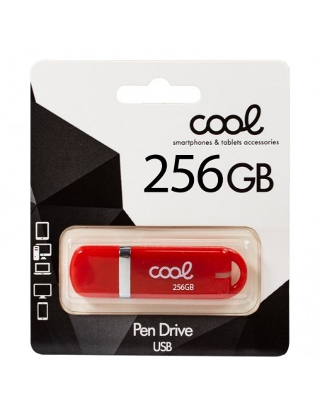 Pen Drive llavero USB 256 GB 2.0 Cool Cover rojo