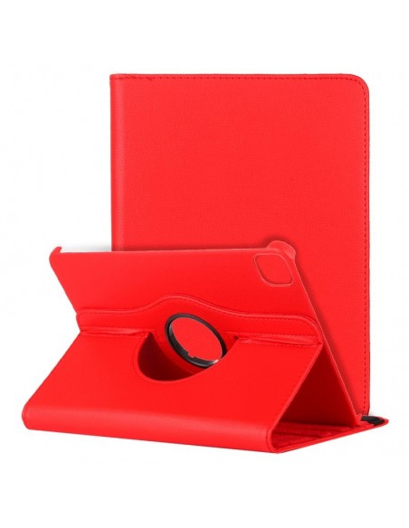 Funda soporte giratorio iPad Pro 12.9 pulg (2020 / 2021) polipiel roja