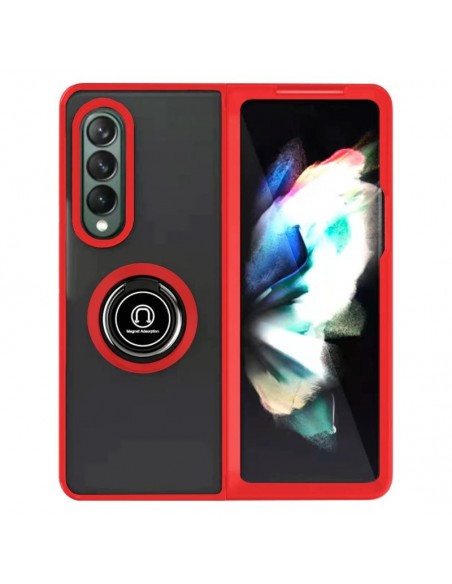 Carcasa reforzada cama TPU Samsung F926 Galaxy Z Fold 3 roja con anilla
