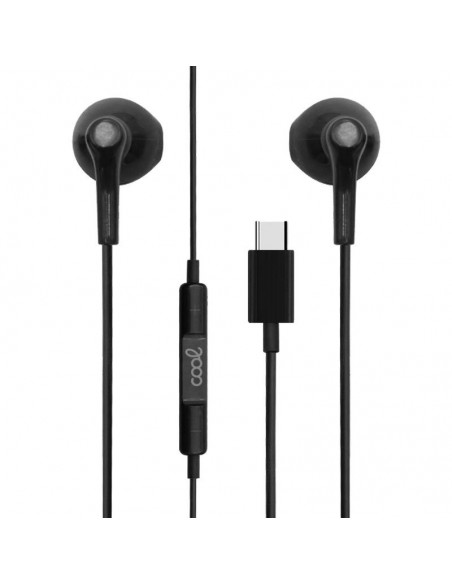 Auriculares digitales manos libres de botón Cool estéreo tipo C negros