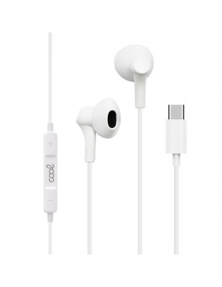 Auriculares digitales manos libres de botón Cool estereo tipo C blancos