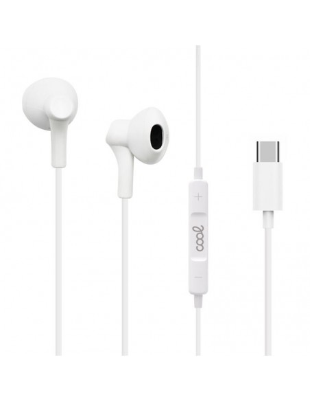 Auriculares digitales manos libres de botón Cool estereo tipo C blancos