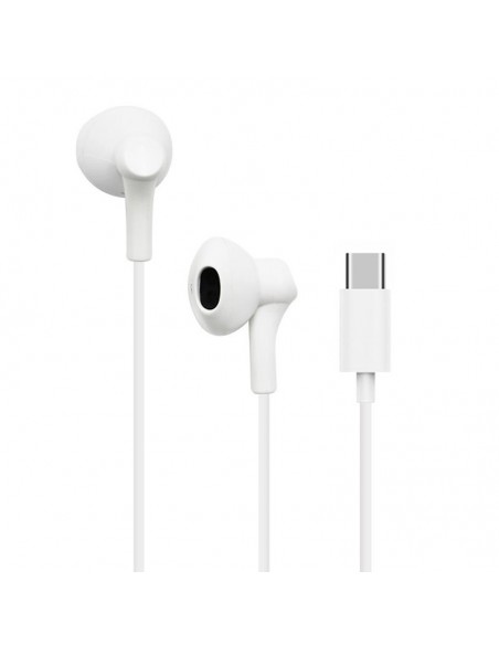 Auriculares digitales manos libres de botón Cool estereo tipo C blancos