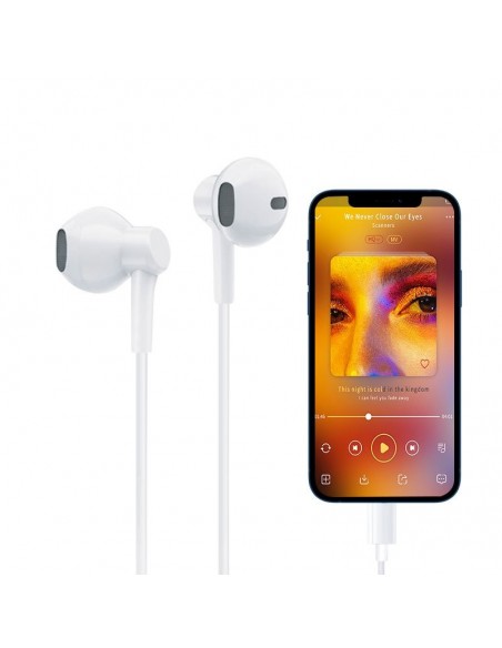 Auriculares digitales manos libres de botón Cool estereo tipo C blancos