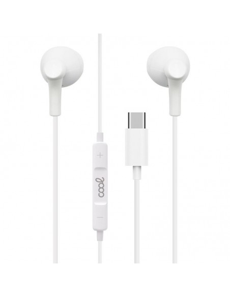 Auriculares digitales manos libres de botón Cool estereo tipo C blancos