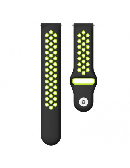 Correa goma universal 22mm Amazfit GTR / Stratos / Huawei / Samsung / COOL Bristol / Sunset negra y verde