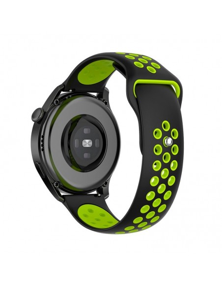 Correa goma universal 22mm Amazfit GTR / Stratos / Huawei / Samsung / COOL Bristol / Sunset negra y verde