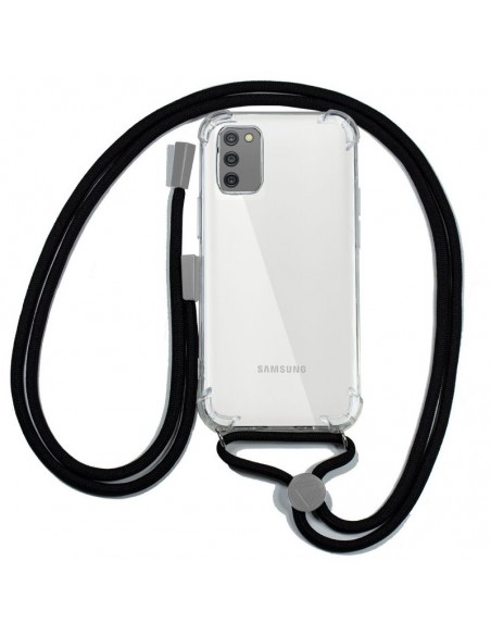 Carcasa TPU transparente Samsung A037 Galaxy A03s cordón negra