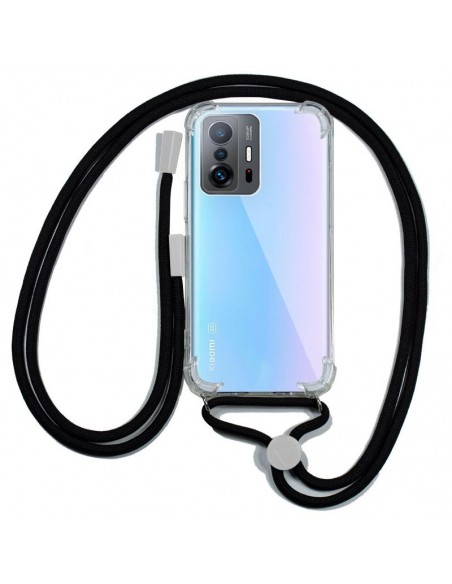 Carcasa TPU transparente Xiaomi 11T / 11T Pro cordón negra