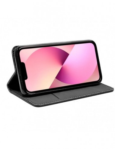 Funda libro soporte TPU iPhone 13 negra