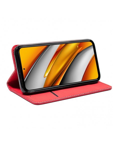 Funda libro soporte TPU Xiaomi Mi 11i / Pocophone F3 roja