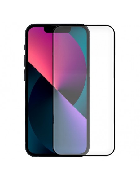 Protector pantalla vidrio templado Cool iPhone 13 Mini negro (Pegado total 3D)